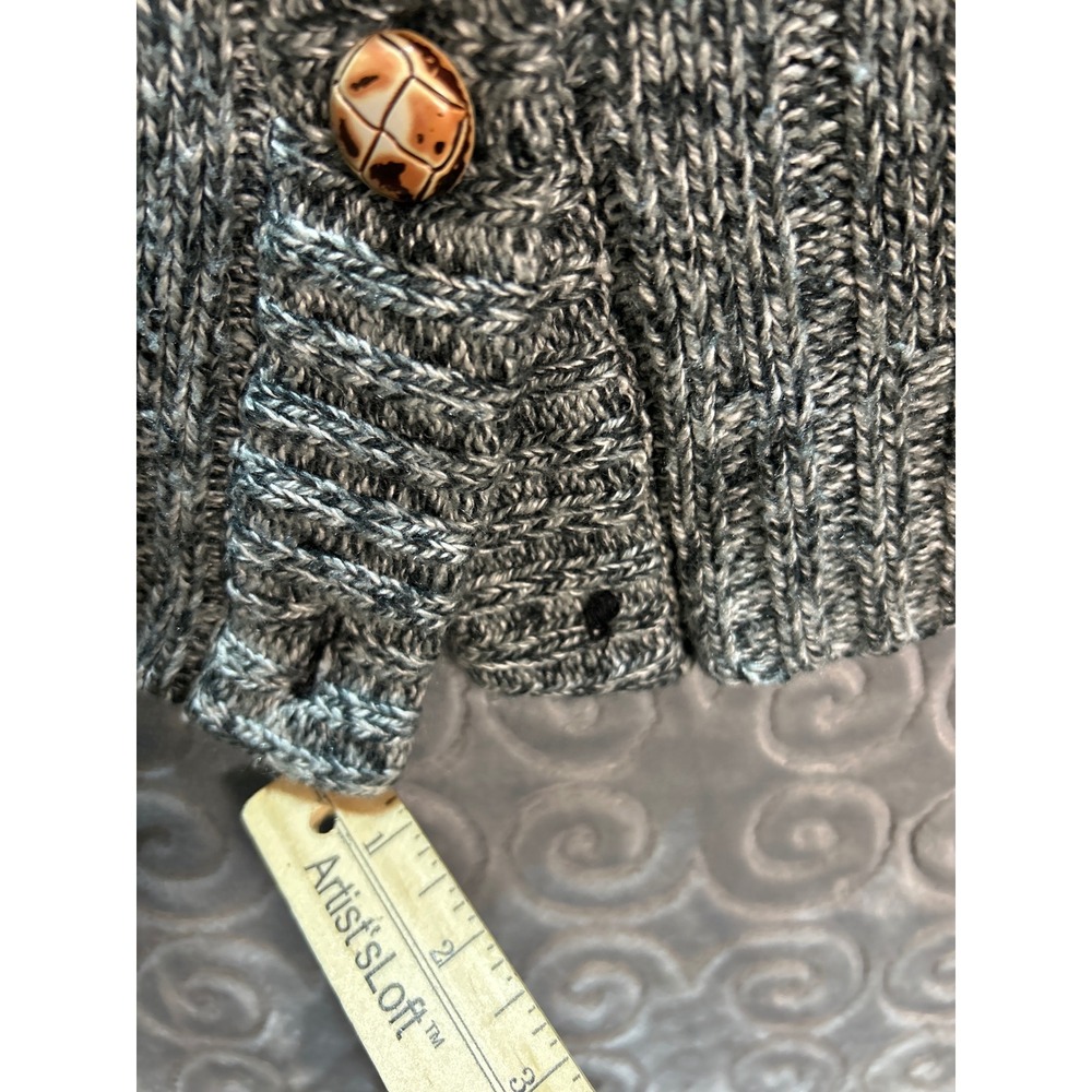 I LOVE H81 Women's Gray Knit Shawl Collar Cardigan Sweater‎ Size Large - Picture 5 of 8